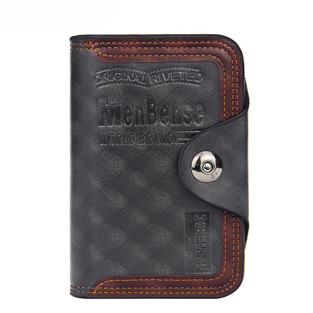 Vintage Men's Wallet Magnet Hook Three Fold Wallets For Man Made Of Natural Leather Compartment Purse Men Famous Brand