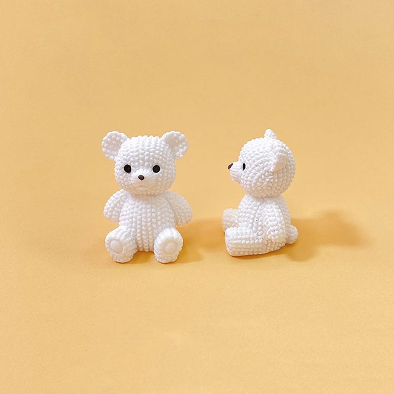 1Pc Solid Colored Stereo Simulation Bear Miniatures Sitting Bear Creative Ornament Desktop Decoration Diy Jewelry Cute Animal