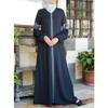 Damen Ethnisches Patchwork-Kleid mit Stickerei – Langärmeliges Colorblock-Gewand