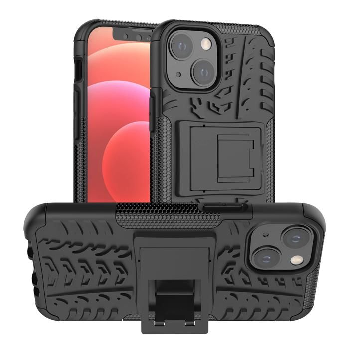 Coque Antichocs - iPhone 15 - Noir - Protection optimale - Support intégré