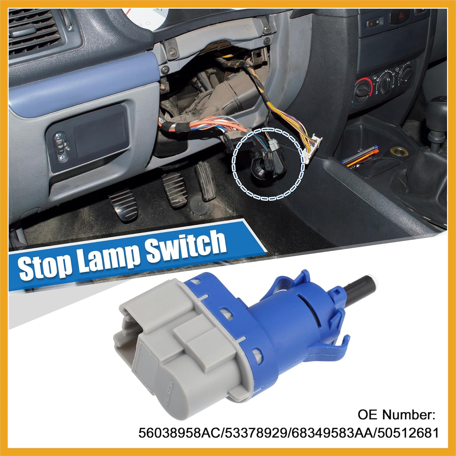 

Stop Lamp Switch Brake Light Switch Replacement for Jaguar XF 2009-2016 for Jaguar XJ 2010-2016 No.56038958AC/53378929 Replacement