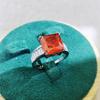 Square Zircon Ring Women'S Inlaid High Carbon Diamond Light Luxury Versatile Design High-Grade Pink Diamond Ring
