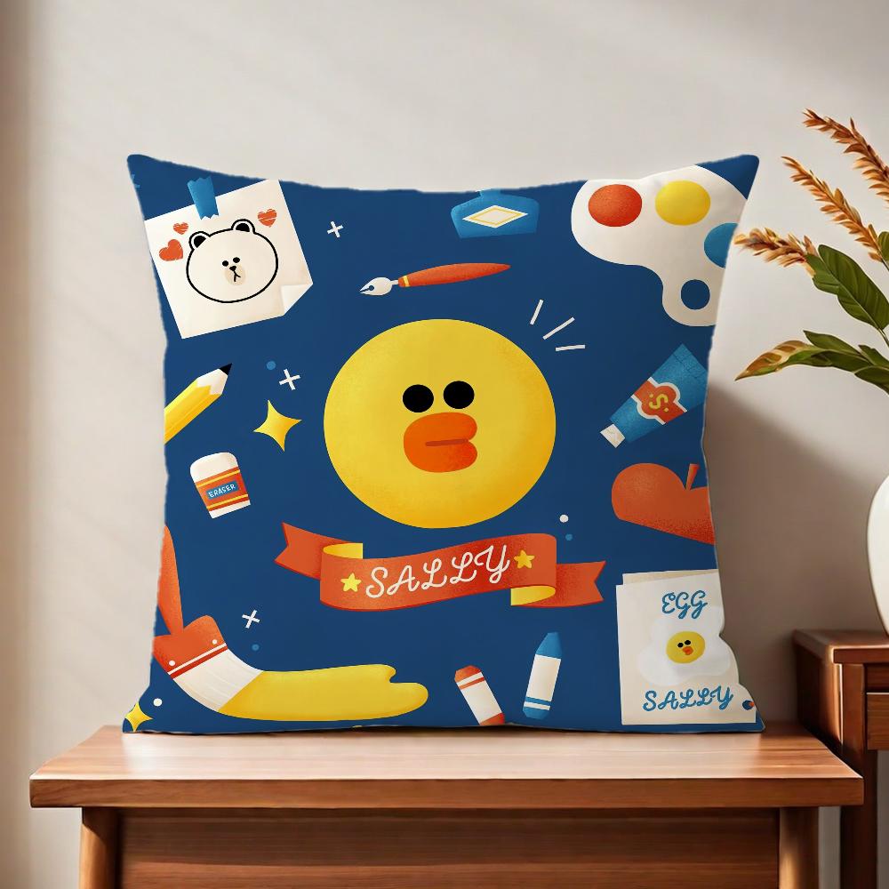 Cute Cartoon Art Duck Cushion Cover For Pillow Printing Sofa Decoration Home Car Room Coffee Shop Office Nordic Simplicity