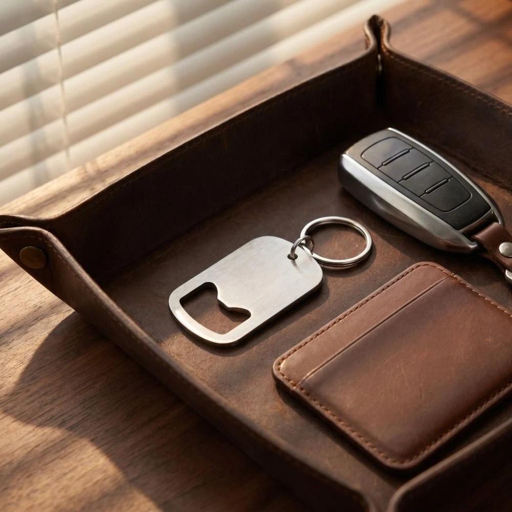 Stainless Steel Beer Bottle Opener Simple Key Chain Pendant Portable Bottle Opener  Gift