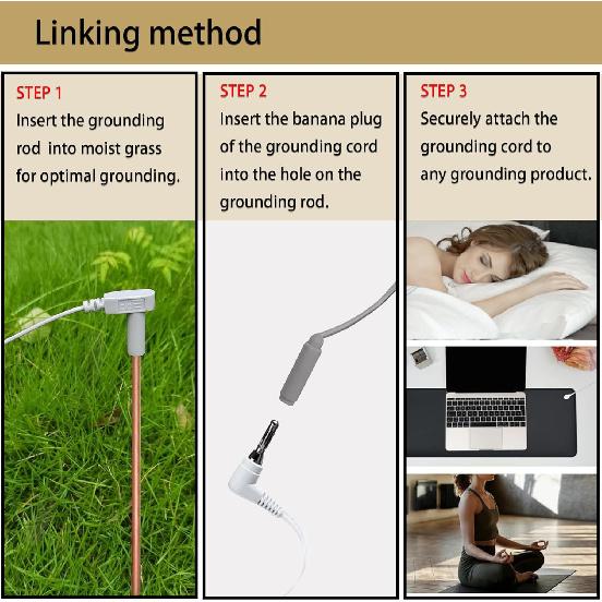 Copper Grounding Rod with 40ft Female Ground Cord, Portable Ground Rod Kit,Great for Grounded Earth Connected Products, Easy to Use with Grounding