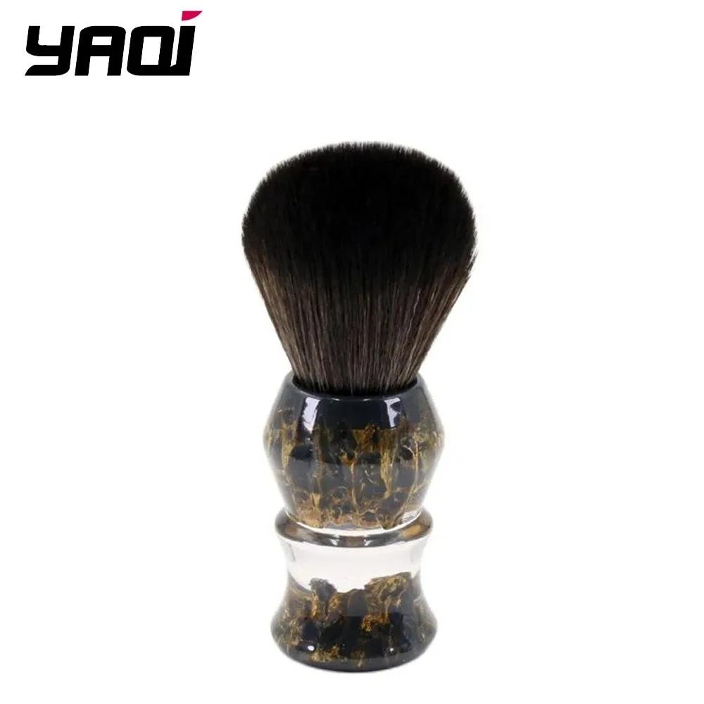 YAQI DEEP STONES 24mm Synthetic Hair Resin Handle Men Wet Shaving Brush 65mm Handle Height Provide Precise Shaving