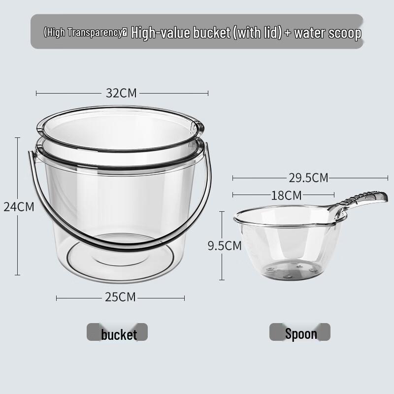 

Portable Fishing Water Bucket with Lid and Scoop