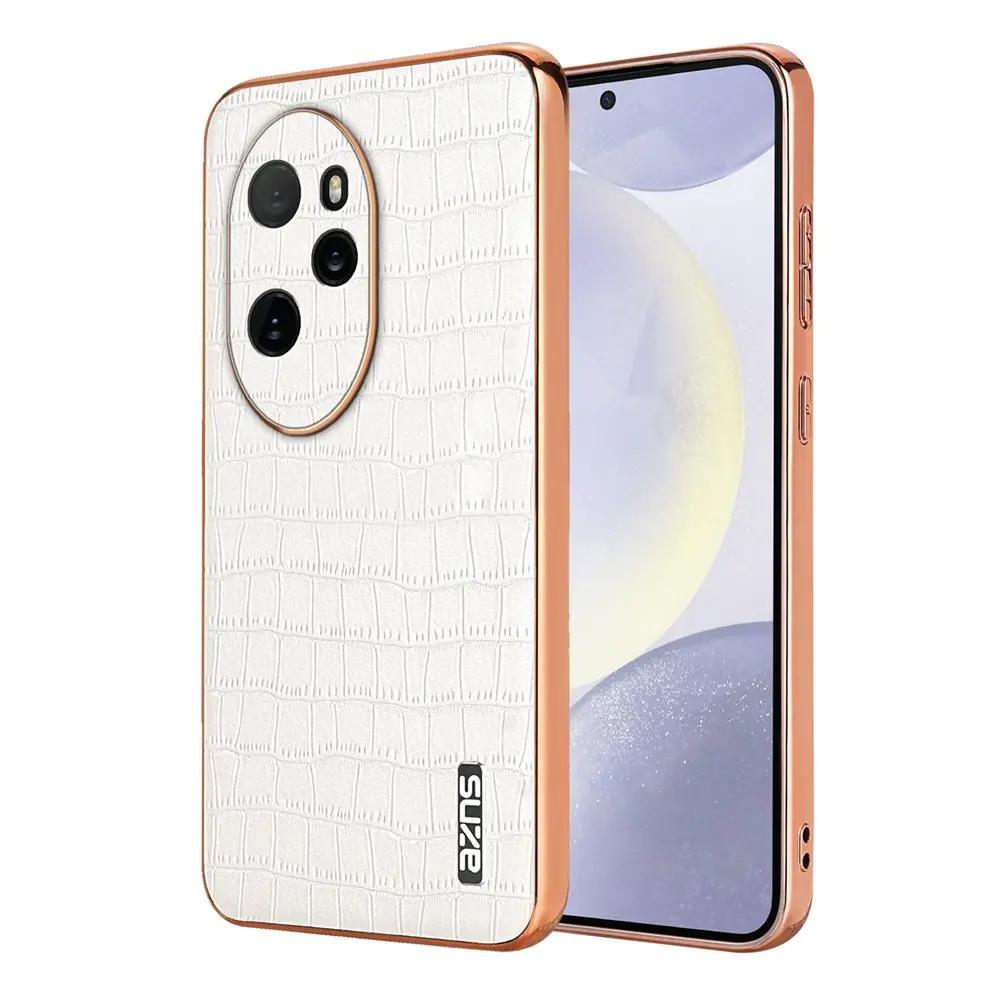 

Кожаный чехол-бампер с покрытием, полный противоударный чехол для Honor 90 Pro Lite 100 Pro 90 Pro Чехол из искусственной кожи + ТПУ чехол для телефона For Honor 100Pro слоновая кость