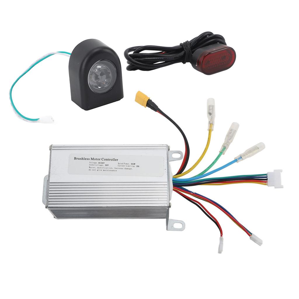 Electric Scooter Controller 36V350W with Dashboard Panel Brake Shifter Thumb Throttle Front Tail