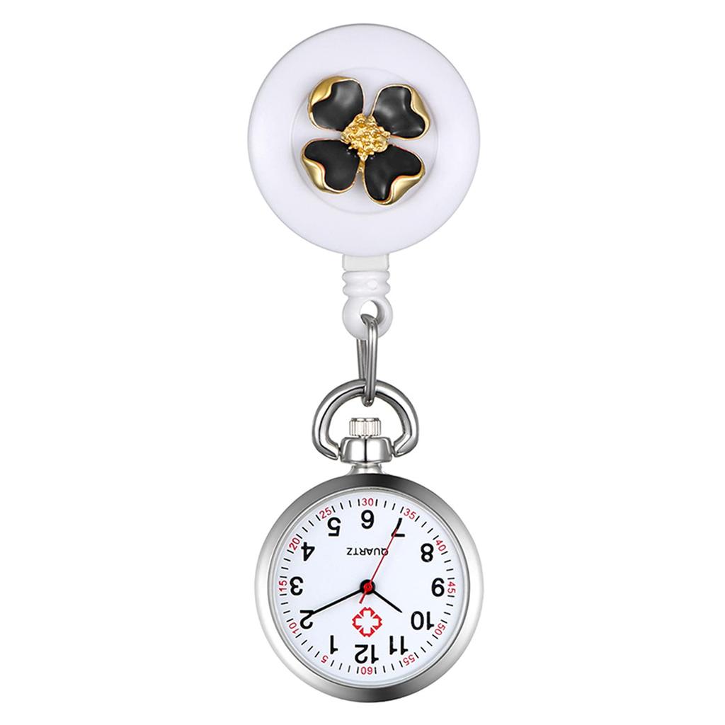 Lancardo Nurse Pocket Watch for Clip Easy to Baked Varnish 3 Colors to Choose Stretchable Watch, Nurses, Type, Unisex, Numbers, Read, Women's, Petals,