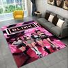 Fashion B-Black P-Pink Kpop Star Carpet Rug for Playroom Bedroom Living Room Sofa Home Decor,kid Area Rug Non-slip Floor Mat