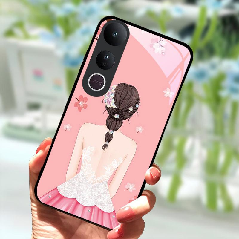 Phone Case For VIVO V50 Lite V50Lite 6.77" Tempered Glass Camera Protection Back Cover Luxury Full Coverage Shockproof Bumper
