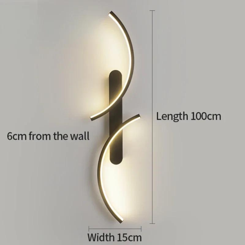 Moderní LED nástěnné svítidlo pro pokoj LED světla lampa do ložnice noční lampičky dvojitě zakřivené nástěnné svícny domácí dekorace vnitřní osvětlovací těleso