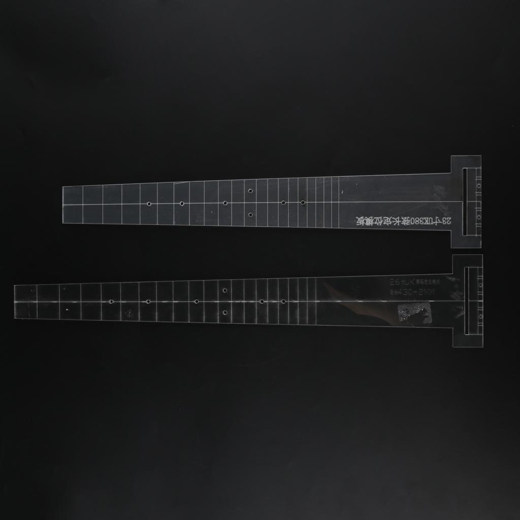 

23/26 Inch Transparent Guitar Fingerboard Bridge Template Mold Luthier Tool 16 inches
