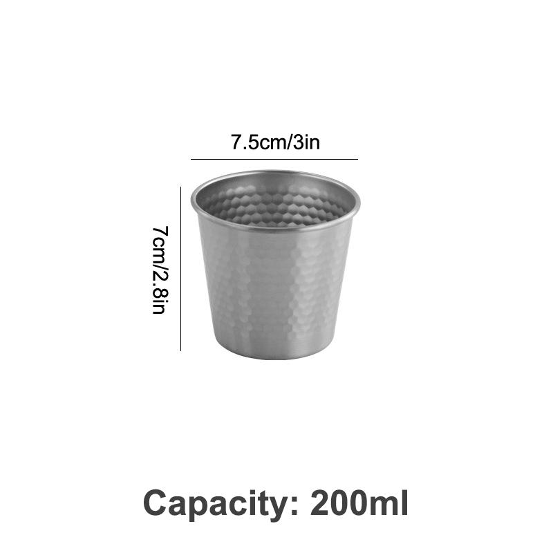 

1Pieces Hammered Texture Double-Wall Beer Cups 304Stainless Steel Anti-scalding Cold Water Drinks Cup Outdoor Tableware