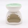 White Ceramic Oil Burner - Floral Teal Well