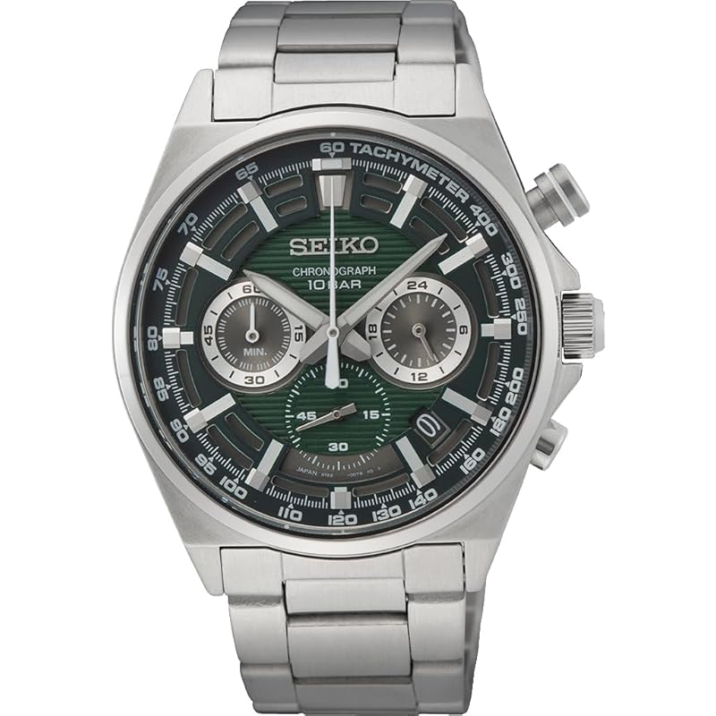 

[Seiko] SEIKO 1/5 second chronograph quartz CHRONOGRAPH QUARTZ watch Made in Japan made in Japan SSB405 deep green men s overseas model [product]