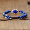 Teardrop-shaped Lapis Lazuli Natural Stone Hand-woven Adjustable Bracelet