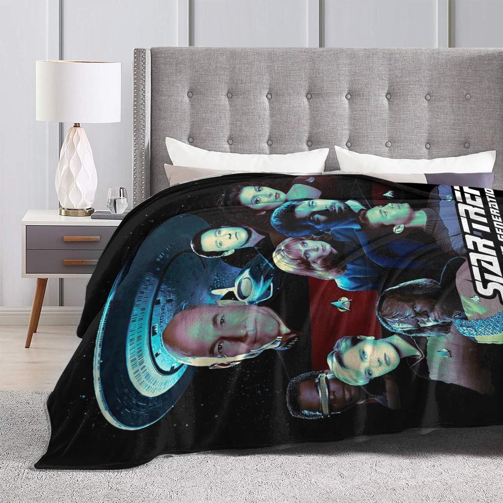 Stars Treks The Next Generation Bridge Crew Portraits Blankets  Fuzzy Warm Throw Blanket for Home Restaurant Textile Decor,