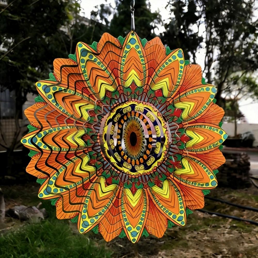 

10 Styles 3D Dynamic Rotating Wind Chime Metal 10cm Colorful Dragonfly Rainbow Tunnel-Style Wind Spinner