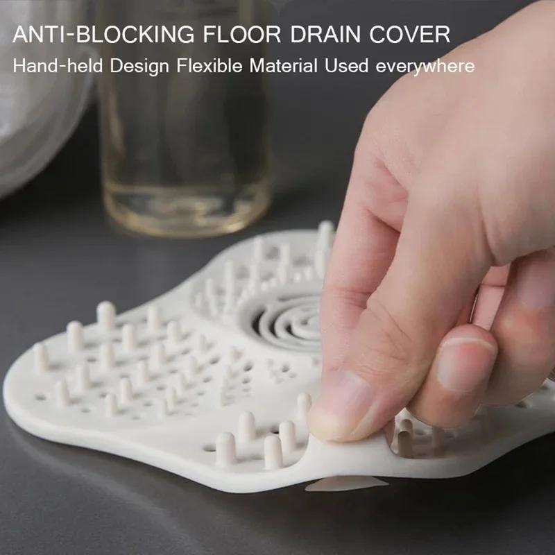Bathroom Sink Drain Filter Cover Basin Outlet Plug Washable Reusable Floor Drain Protector