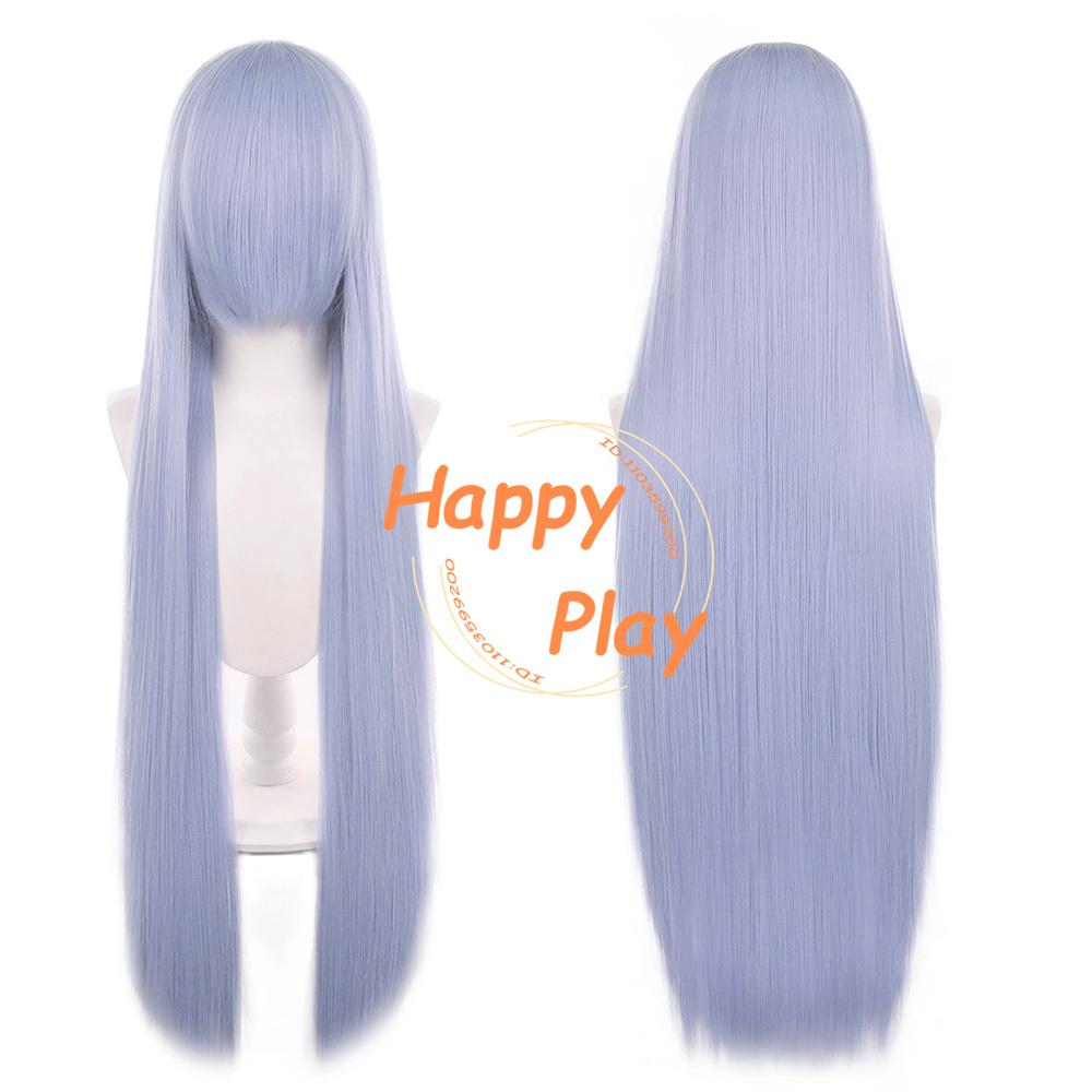 145 Kleuren 40 Inch 100cm Recht Met Pony Cosplay Synthetische Pruik Anime Compatibel Universeel Veelkleurig Hittebestendig Haar white