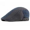 Vintage Cotton Patchwork Beret Hat for Men Women Diamond Lattice Flat Cap Korean Style Newsboy Cap Individual Sun Protection Duckbill Hat