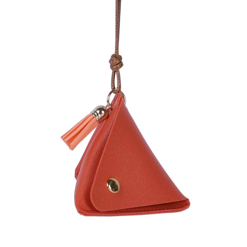

Новий Трикутний Шкіряний Гаманець для Монет Портативна Сумка для Зберігання Дрібних Грошей Застібка-Кнопка Маленька та Мила Сумка-Гаманець Підвіска