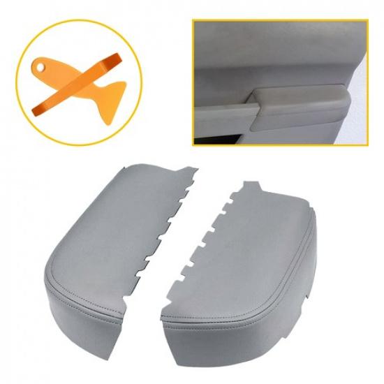 

Fit Honda 2009-2015 Pilot Leather Front Door Panels Armrest Cover Gray