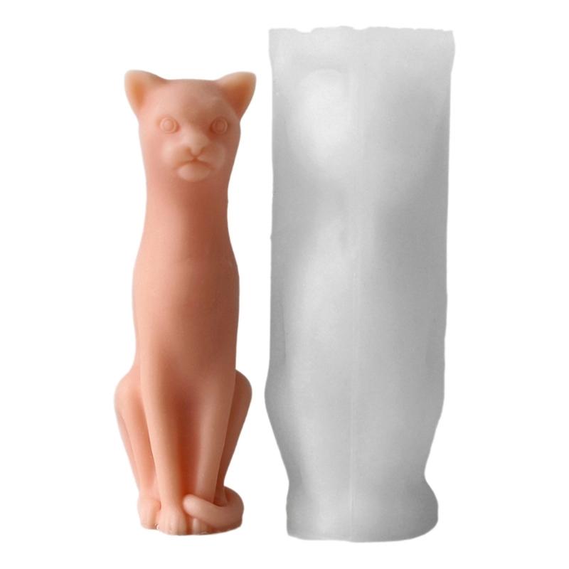 3D Cats Shape Candle Silicone Mold Soap Making Moulds Unique Sitting Cats Silicone Molds for Soap Resin Decorations