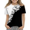 Children's Casual Versatile Pattern Children's Women's Short Sleeved Round Neck T-shirt