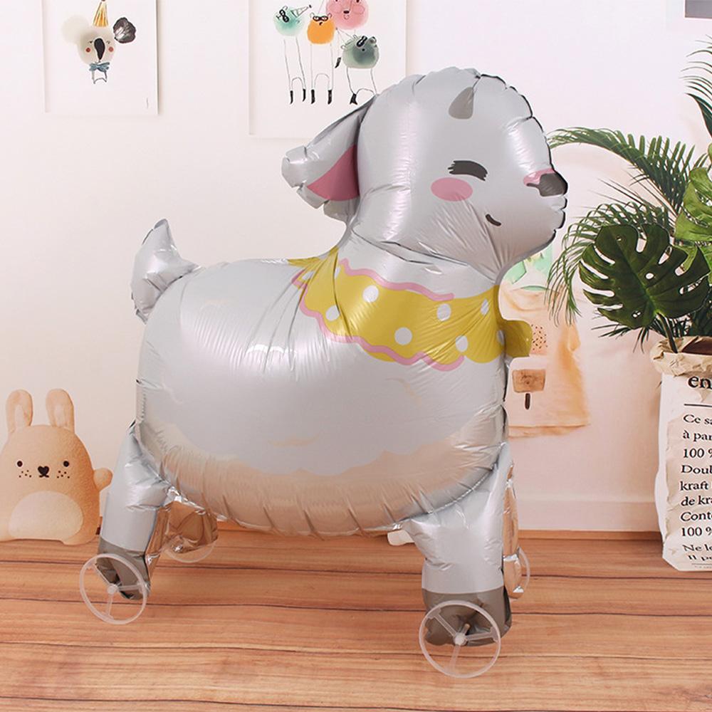 1 Pack of Wheeled Lamb-Shaped Aluminum Foil Balloons, Suitable for Birthday Parties, Themed Parties, Holiday Parties, and Animal-Themed Party