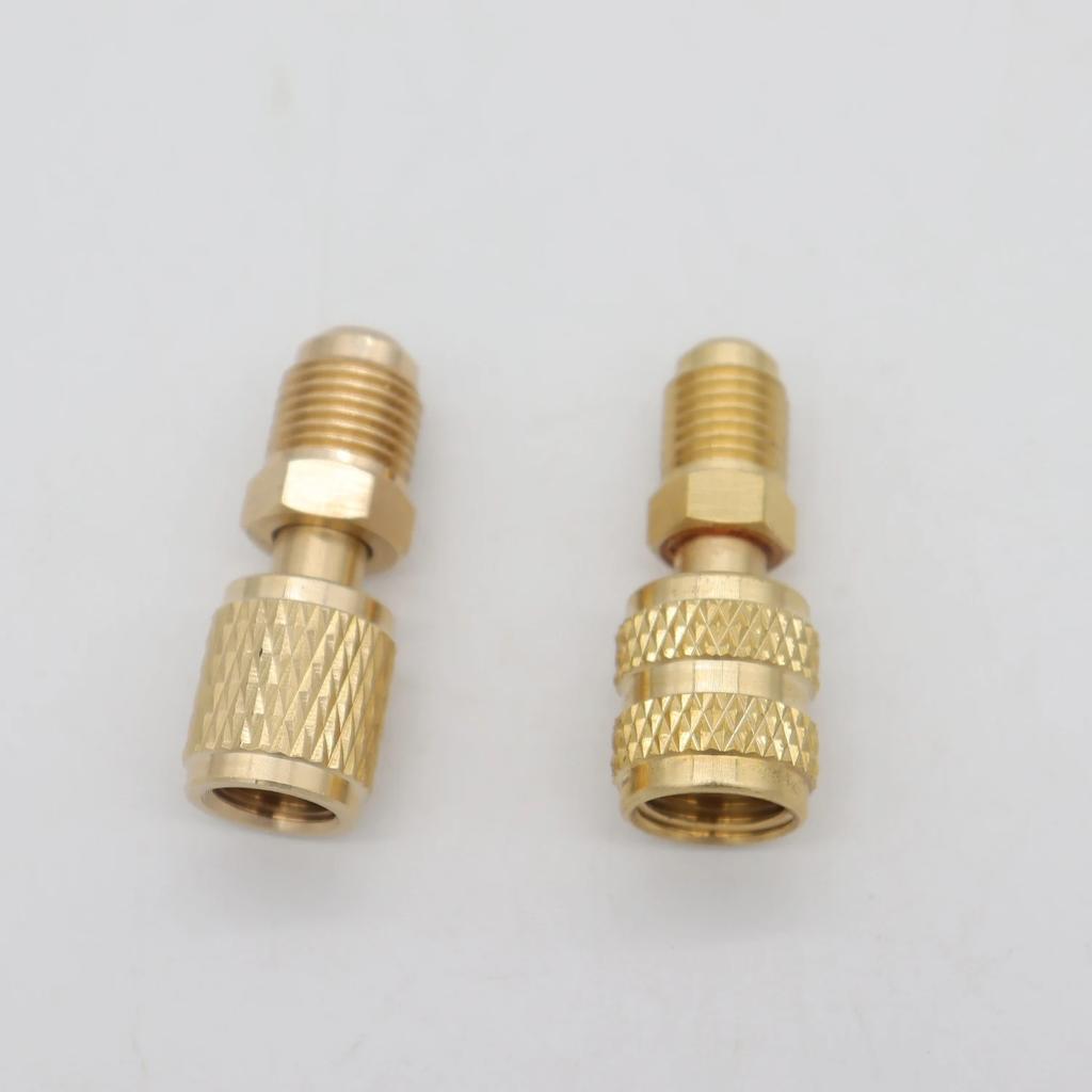 1pcs Brass Adapter 5/16 SAE F Quick Couplers To 1/4 SAE M Flare 5/16 M To 1/4 SAE For R410 R32 R22 Air Conditioning Adapter