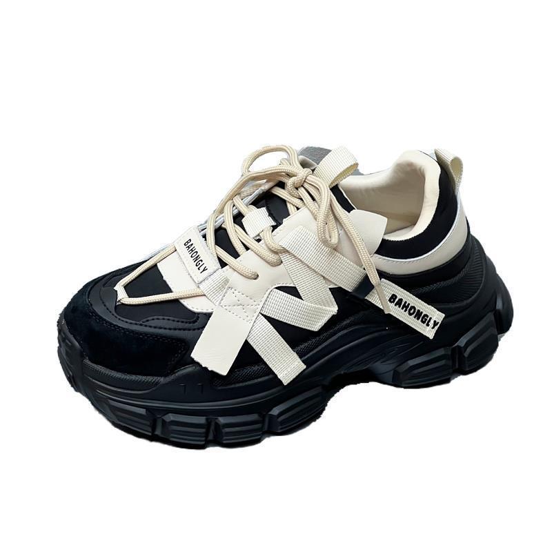 European fried street dad shoes women's 2025 autumn and winter thick soles increase height, show long legs, versatile sports and leisure shoes