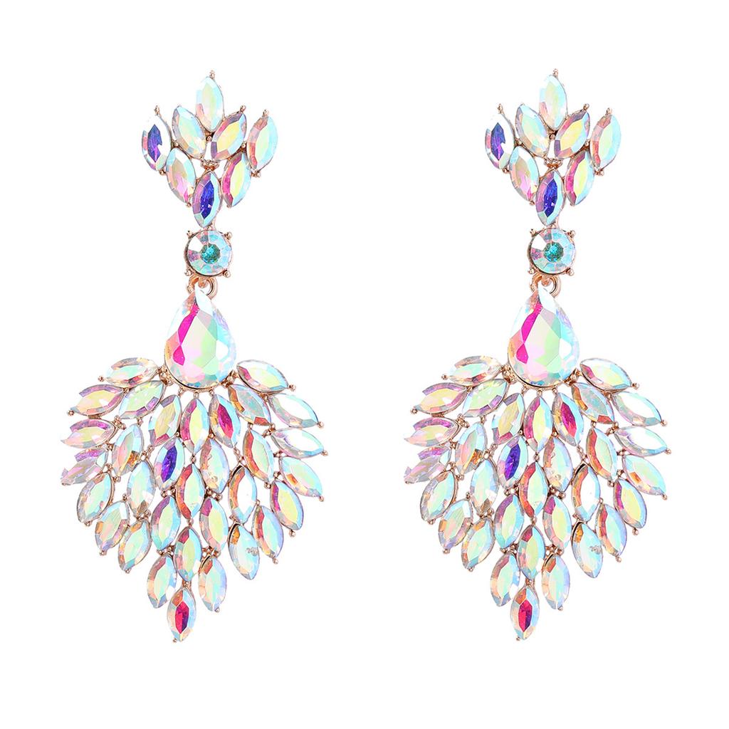 Baroque Style Earrings For Women Vintage Exaggerated Exquisite Rhinestone Stud Earrings Girls Glitter Jewelry Ear Accessories