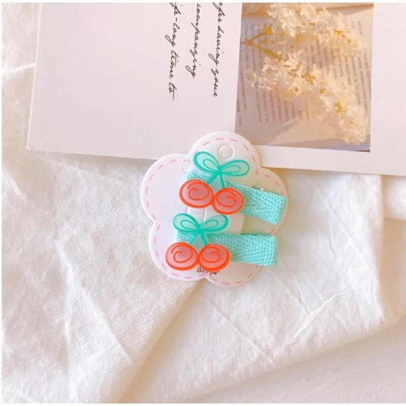 Cute Children Hair Pins Matte Cartoon Fruit Plant Fabric Embroidery BB Hair Clips for Girl Korea Simple Fashion Hair Accessories