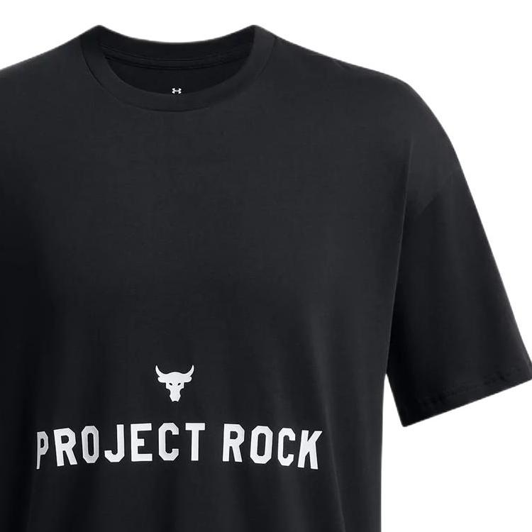 Under Armour Badge Of Honor Letter Print Crew Neck Short Sleeve T-Shirt Men Tops Black 1386892-001