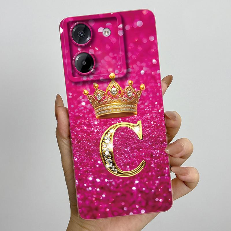 For Xiaomi Poco M7 Pro 5G Case Crown Letters Antifouling Non-slip Luxury Cover Couple For xiaomi poco m7pro PocoM7Pro Soft Funda