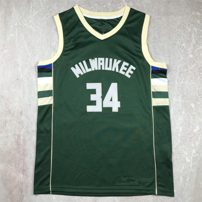 Basketball Jersey Giannis Antetokounmpo Milwaukee Bucks 34 Breathable Sports Uniform Men Women