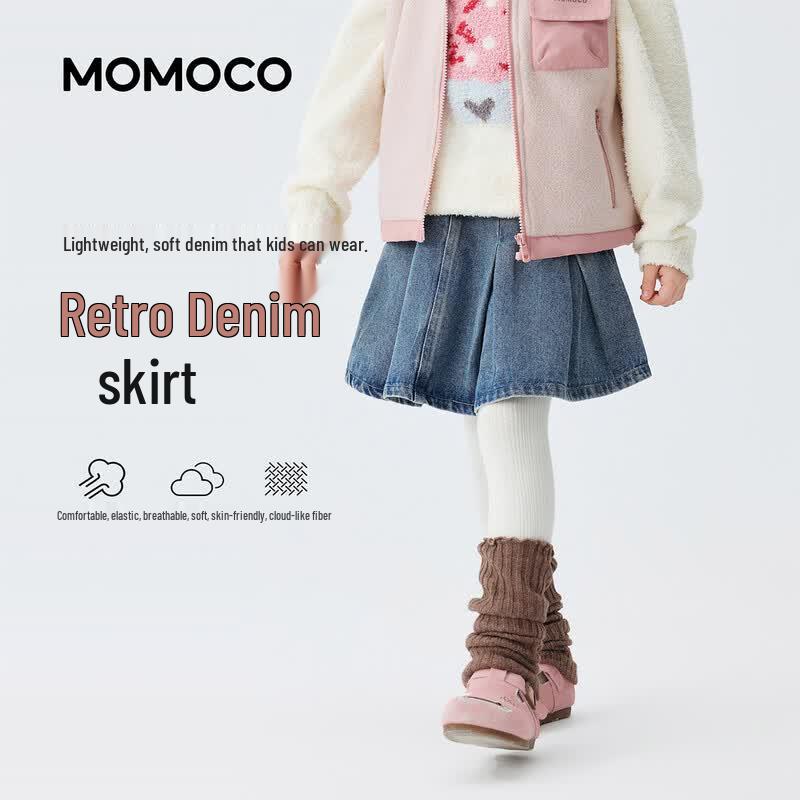 MOMOCO Girls Versatile Denim Skirt 140