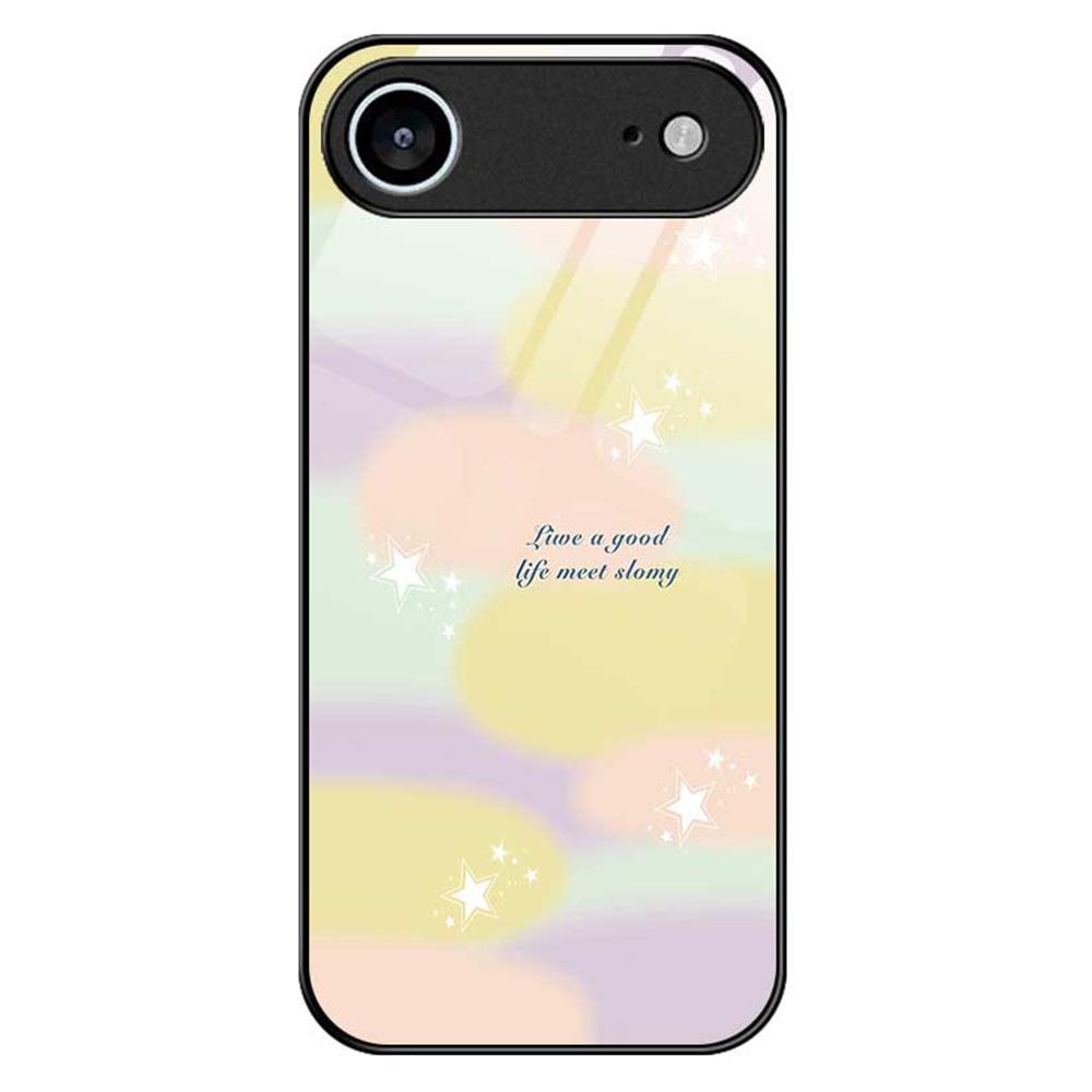 For iPhone 17 Air Case PC TPU Tempered Glass Pattern Printing Anti Drop Phone Back Cover
