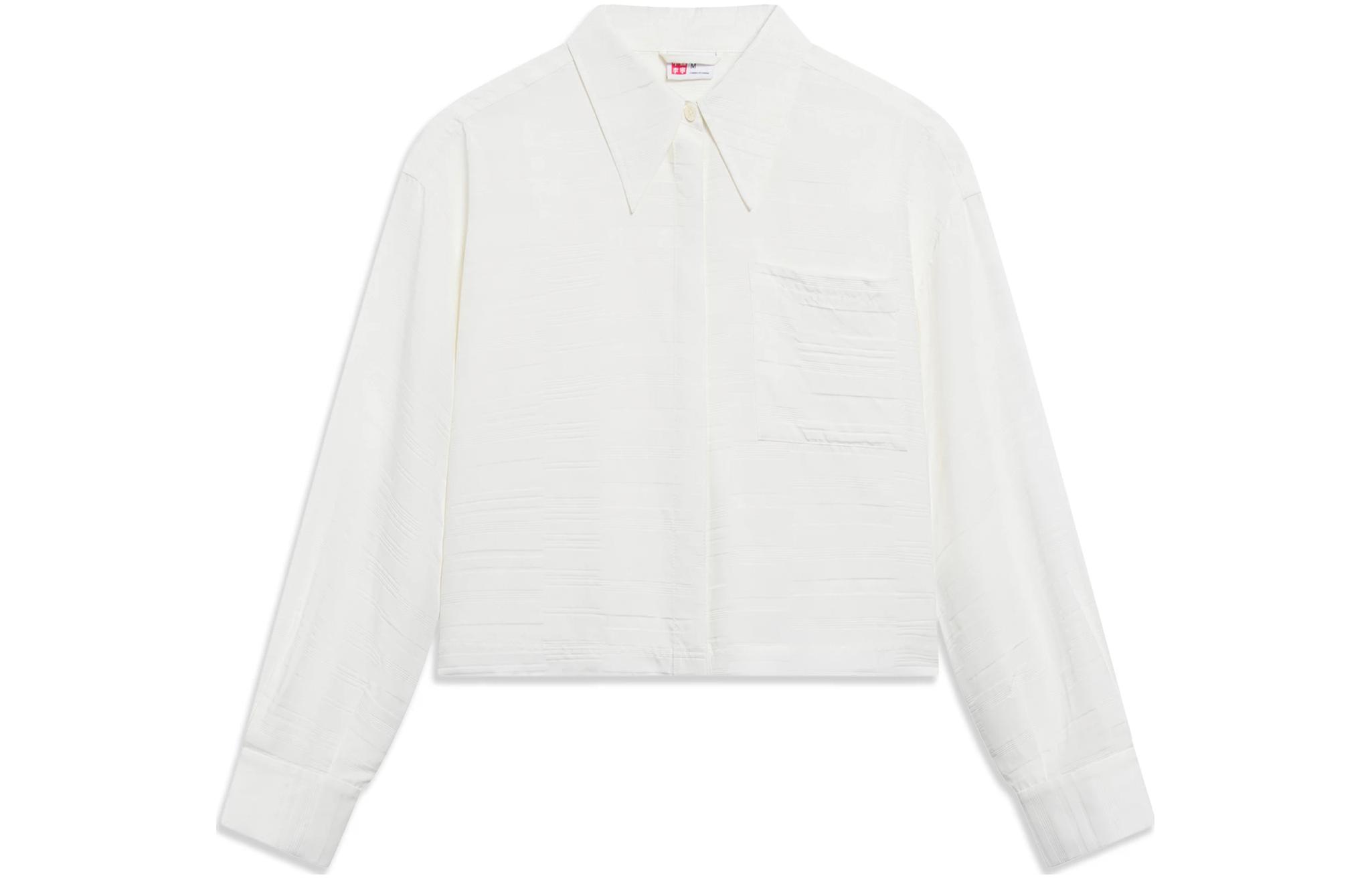 Li Ning Shirts Women s White Pointed Collar Moderate Other ASHT024-3 L