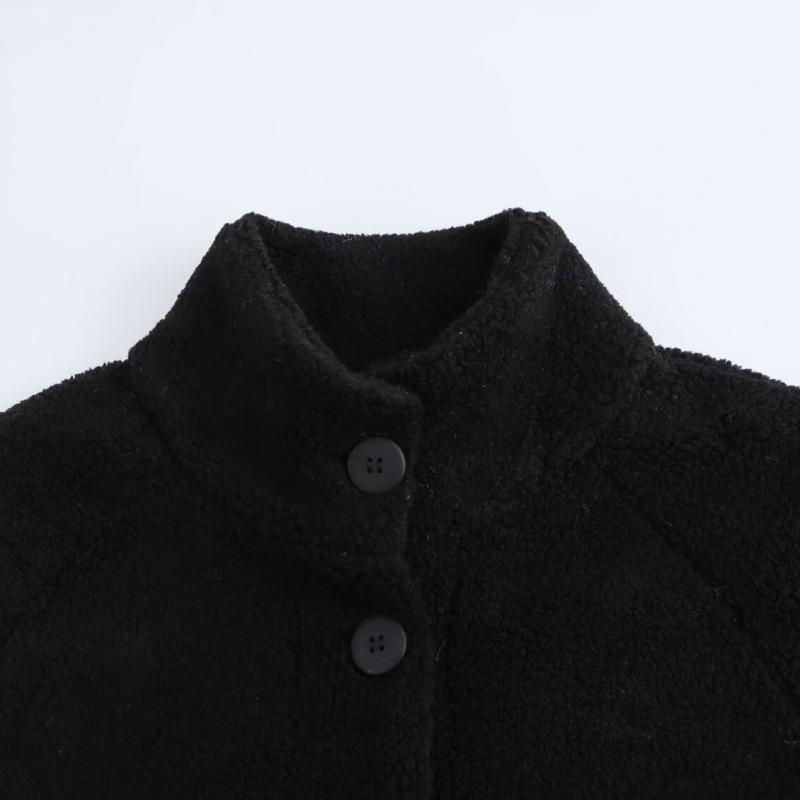 European & American High Street Style Women's Fleece Long Coat Jacket 