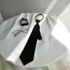 Clip On Uniform Black Tie Unisex Lazy Neck Ties New Suit Zipper Neckties  Women