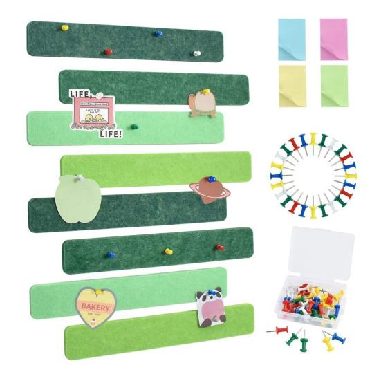8Pcs Felt Message Strip Self Adhesive DIY Bulletin Board Pin 35 Thumbtacks School Home Wall Decor Stickers
