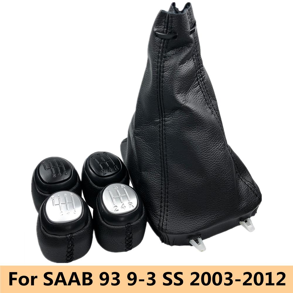 Gear Shift Knob Shifter Gaiter Boot Cover Cars Accessories For SAAB 93 9-3 SS 2003 2004 2005 2006 2007 2008 2009 2010 2012