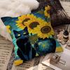 Monet Black Cat Van Gogh Sunflowers Pillowcases Home Bedding Decorative Pillow Cover Wedding Super Soft Pillow Case