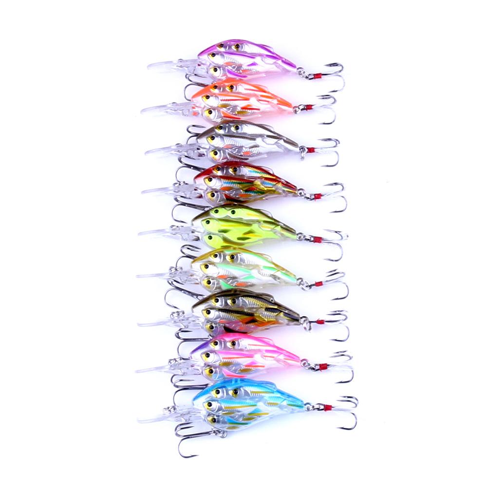 1 Stück/9 Stück HENGJIA 8-Dimensionen Crankbait Schwimmköder 7cm 9g Plastik Bionischer Wobbler Angelzubehör