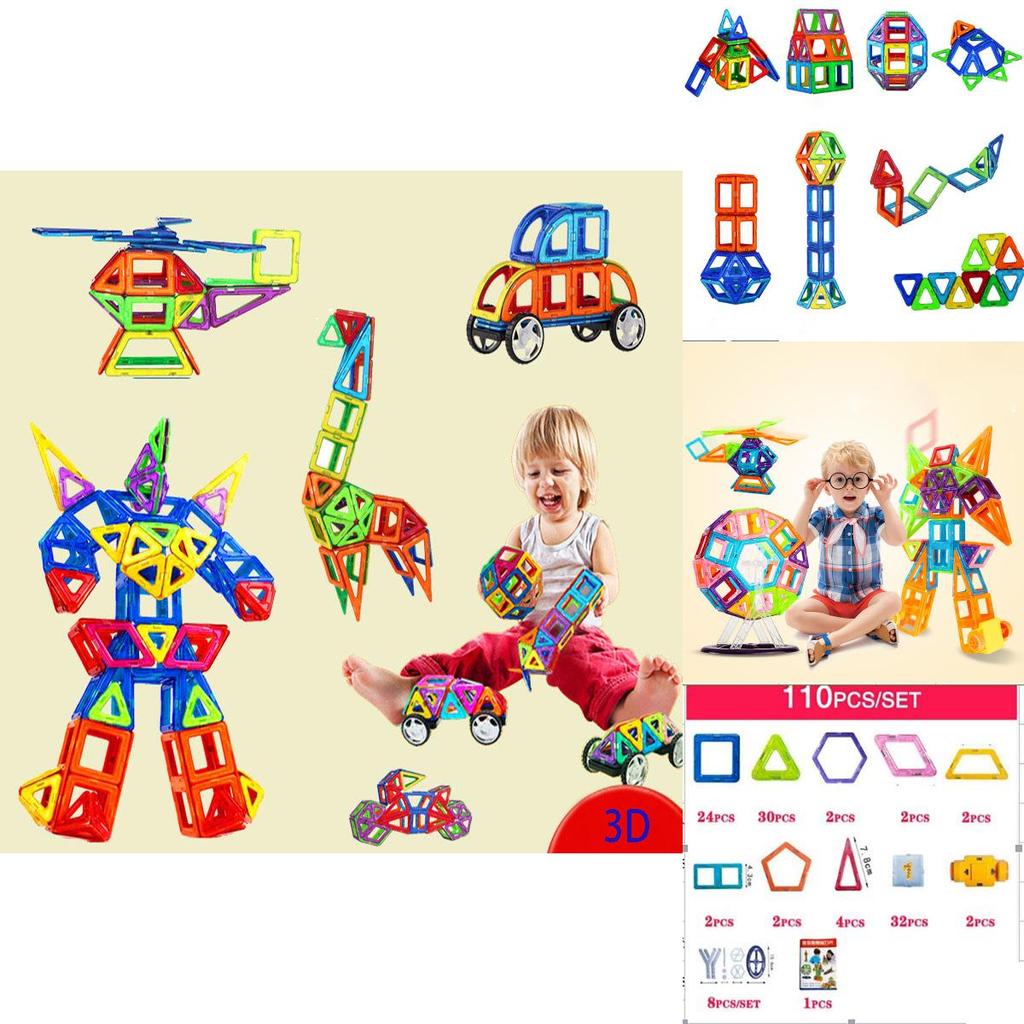 Multicolor Magnetic Building Blocks With Good Abrasion Resistance For Creative Kids