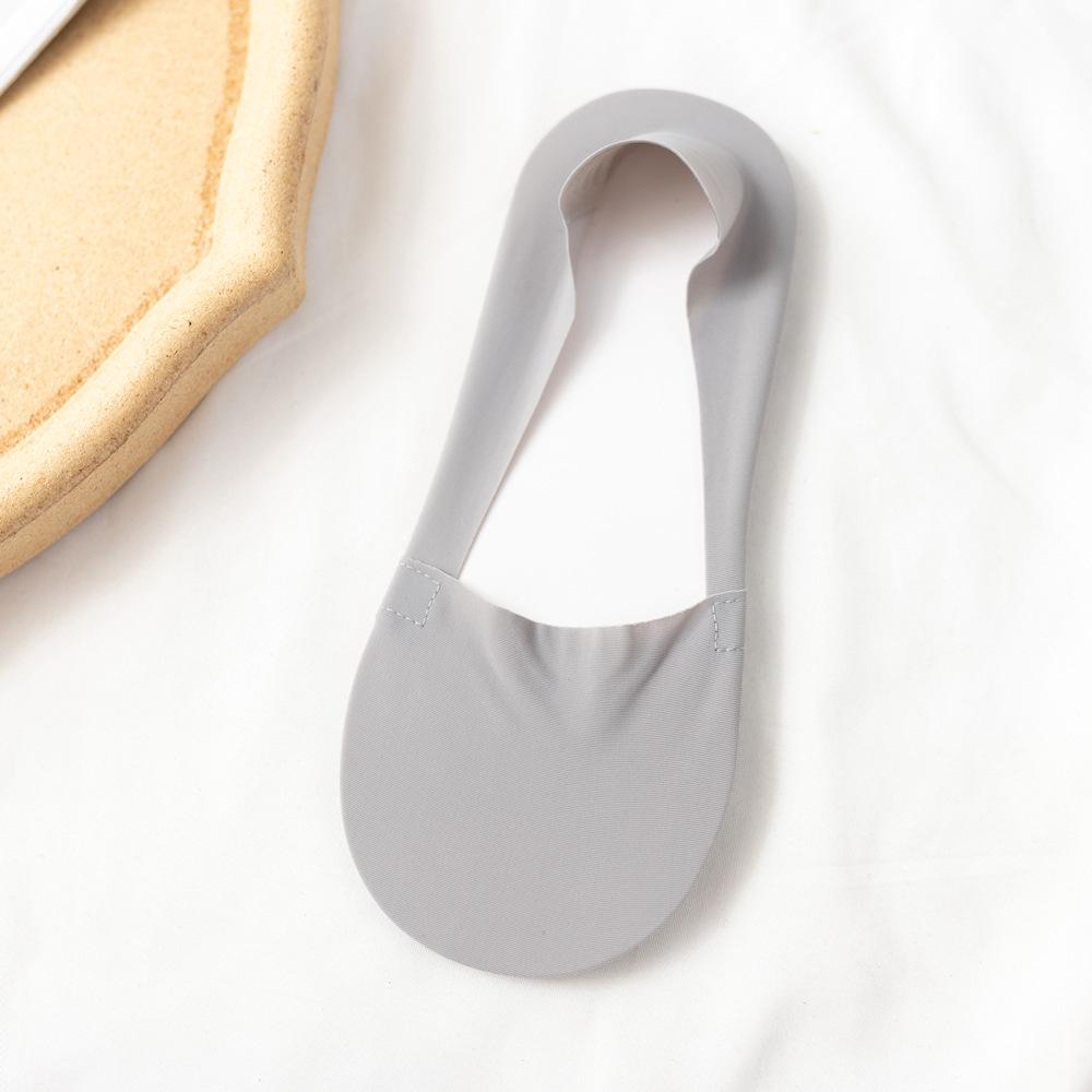 Ice Silk Women's No-Show Socks: Summer Thin, Anti-Slip, Cotton Bottom